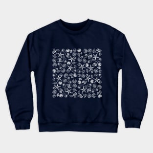 Navy blue seashell pattern Crewneck Sweatshirt